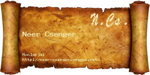 Neer Csenger névjegykártya